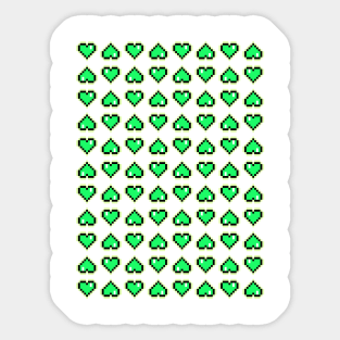 8bit hearts (green) Sticker